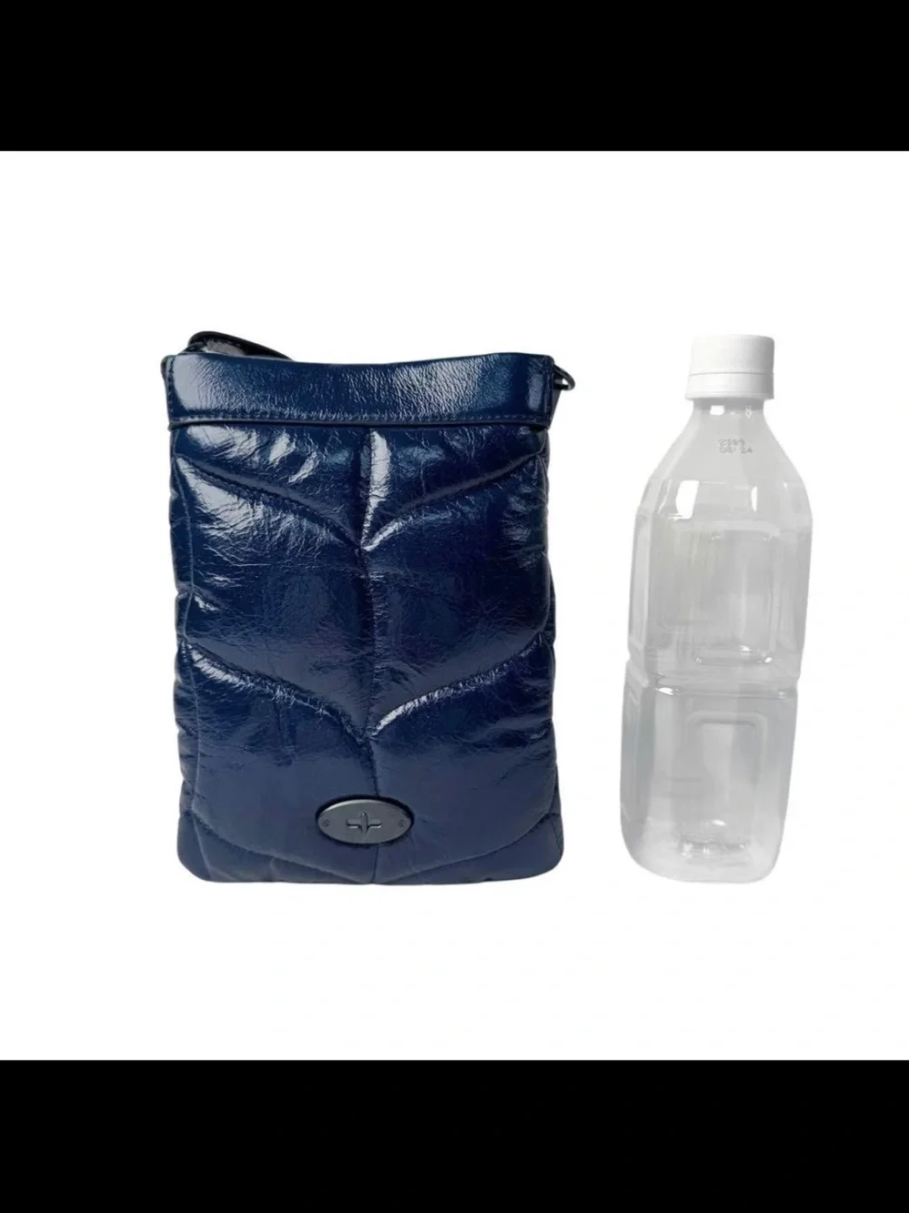 Mulberry Patent Quilted Crossbody in Navy